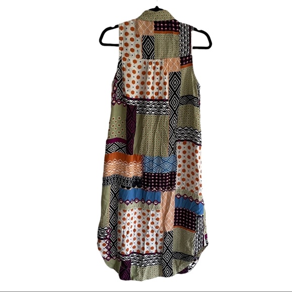 (SOLD) ANTHROPOLOGIE Everyway Sleeveless Button Front Midi Dress Patches 6 - Picture 10 of 14